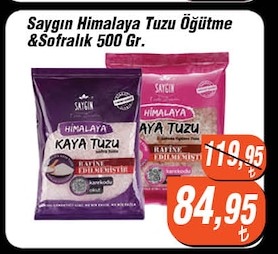 Saygın Himalaya Tuzu Öğütme &Sofralık 500 Gr.