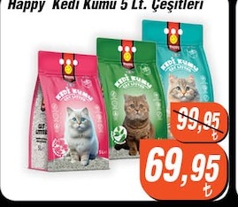 Happy Kedi Kumu 5 Lt Çeşitleri