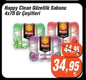 Happy Clean Güzellik Sabunu 4X70 Gr Çeşitleri