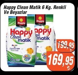 Happy Clean Matik 6 Kg. Renkli Ve Beyazlar