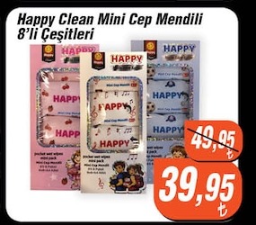 Happy Clean Mini Cep Mendili 8'Li Çeşitleri