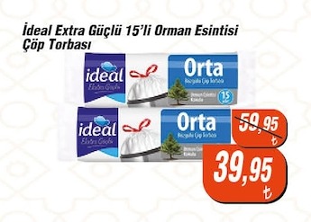 Ideal Extra Güçlü 15'Li Orman Esintisi Çöp Torbası