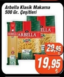 Arbella Klasik Makarna 500 Gr. Çeşitleri
