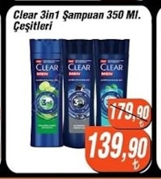 Clear 3In1 Şampuan 350 Ml. Çeşitleri