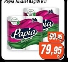 Papia Tuvalet Kağıdı 8'Li