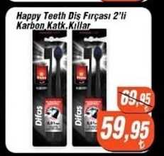 Happy Teeth Diş Fırçası 2'Li Karbon Katkılı