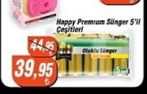 Happy Premium Sünger 5'Li Çeşitleri