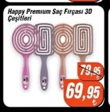 Happy Premium Saç Fırçası 3D Çeşitleri