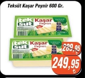Teksüt Kaşar Peyniri 600 Gr