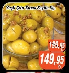 Yeşil Çıtır Kırma Zeytin Kg.