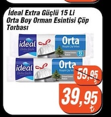 Ideal Extra Güçlü 15 Lt Orta Boy Orman Esintisi Çöp Torbası