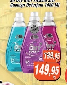 Oxy Hızlı Yıkama Sıvı Çamaşır Deterjanı 1480 Ml