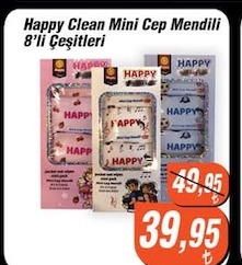 Happy Clean Mini Cep Mendili 8'Li Çeşitleri