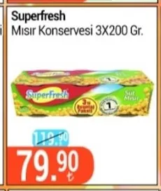Superfresh Mısır Konservesi 3X200 Gr.