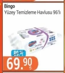 Bingo Yüzey Temizleme Havlusu 96'Lı
