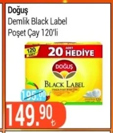 Doğuş Demlik Black Label Poşet Çay 120'Li
