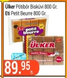 Ülker Pötibör Bisküvi 800 Gr. Eti Petit Beurre 800 Gr.