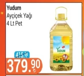 Yudum Ayçiçek Yağı 4 Lt Pet
