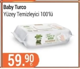 Baby Turco Yüzey Temizleyici 100'Lü