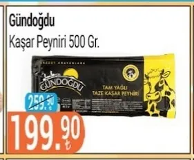 Gündoğdu Kaşar Peyniri 500 Gr