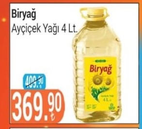 Biryağ Ayçiçek Yağı 4 Lt
