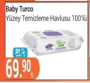 Baby Turco Yüzey Temizleme Havlusu 100'Lü