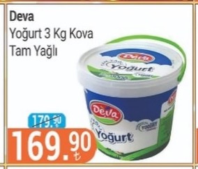 Deva Yoğurt 3 Kg Kova Tam Yağlı