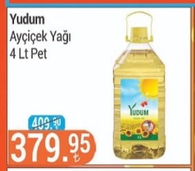 Yudum Ayçiçek Yağı 4 Lt Pet