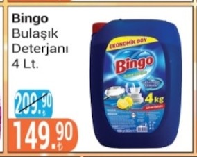 Bingo Bulaşık Deterjanı 4 Lt.
