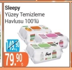 Sleepy Yüzey Temizleme Havlusu 100'Lü