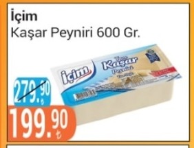 İçim Kaşar Peyniri 600 Gr.