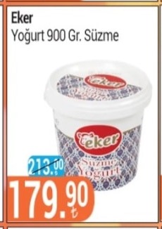 Eker Yoğurt 900 Gr. Süzme