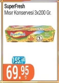 Superfresh Mısır Konservesi 3X200 Gr.