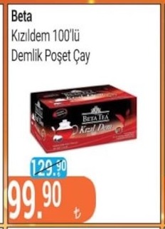 Beta Kizildem 100'Lü Demlik Poşet Çay