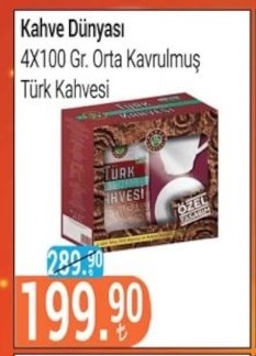 Kahve Dünyası 4X100 Gr Orta Kavrulmuş Türk Kahvesi