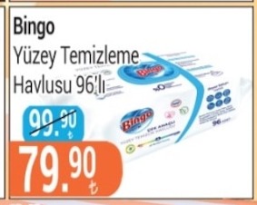Bingo Yüzey Temizleme Havlusu 96'Lı