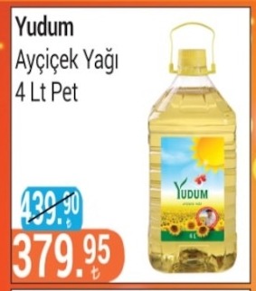 Yudum Ayçiçek Yağı 4 Lt Pet