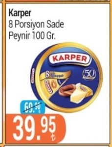 Karper 8 Porsiyon Sade Peynir 100 Gr.