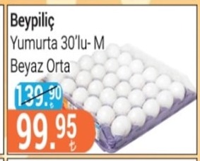 Beypiç Yumurta 30'Lu- M Beyaz Orta