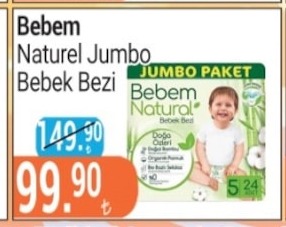 Bebem Naturel Jumbo Bebek Bezi