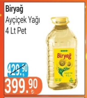 Biryağ Ayçiçek Yağı 4 Lt Pet