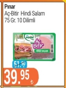 Pınar Aç-Bitir Hindi Salam 75 Gr. 10 Dilimli