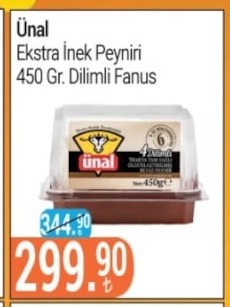 Ünal Ekstra İnek Peyniri 450 Gr. Dilimli Fanus