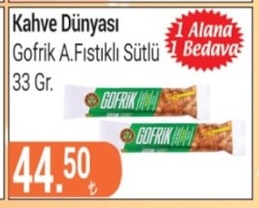 Kahve Dünyası Gofrik A.Fıstıklı Sütlü 33 Gr.