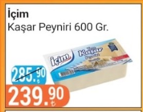 İçim Kaşar Peyniri 600 Gr.