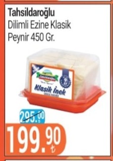 Tahsiladaoğlu Dilimli Ezine Klasik Peynir 450 Gr.