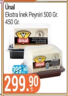 Ünal Ekstra İnek Peyniri 500 Gr. 450 Gr.
