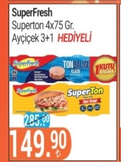 Superfresh Superton Ton Baligi Klasik 4X75 Gr