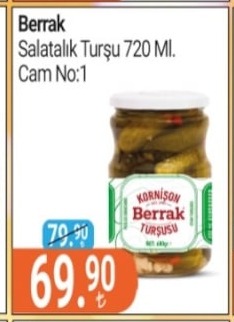 Berrak Salatalık Turşu 720 Ml Cam No:1