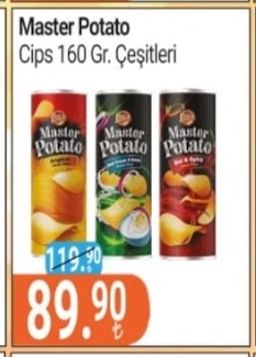 Master Potato Cips 160 Gr Çeşitleri